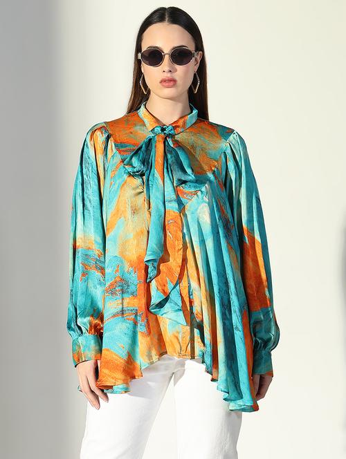 women printed puff sleeve top - 21682296 -  Standard Image - 0