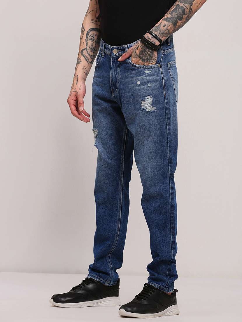 men low rise slim fit distressed jeans - 21682341 -  Standard Image - 2