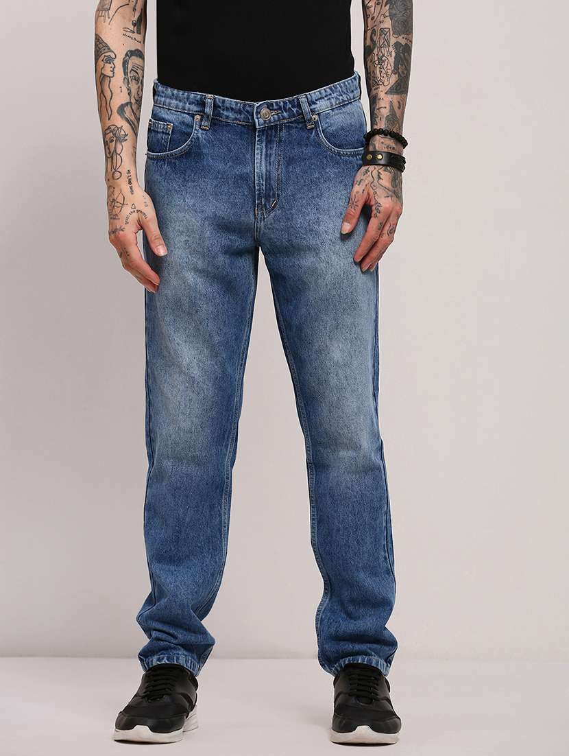 men low rise slim fit plain jeans