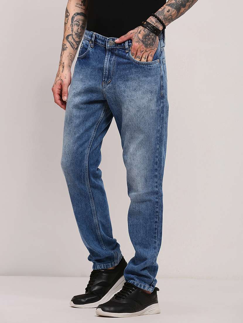 men low rise slim fit plain jeans - 21682344 - Standard Image - 2
