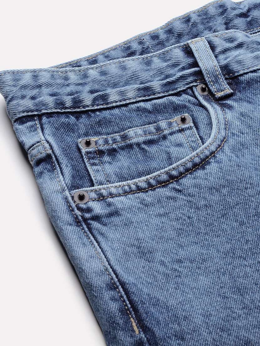 men low rise straight fit washed jeans - 21682346 - Standard Image - 7