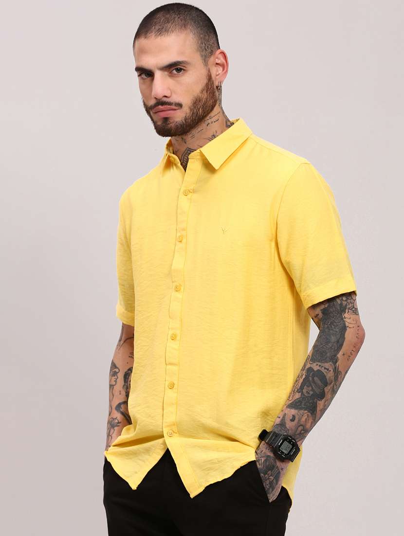 men short sleeves solid casual shirt - 21682354 -  Standard Image - 2