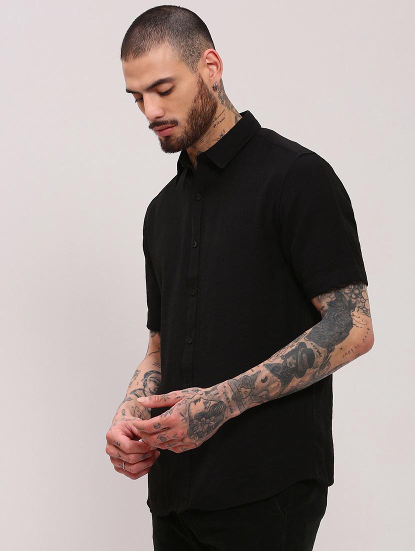 men short sleeves solid casual shirt - 21682360 - Standard Image - 2