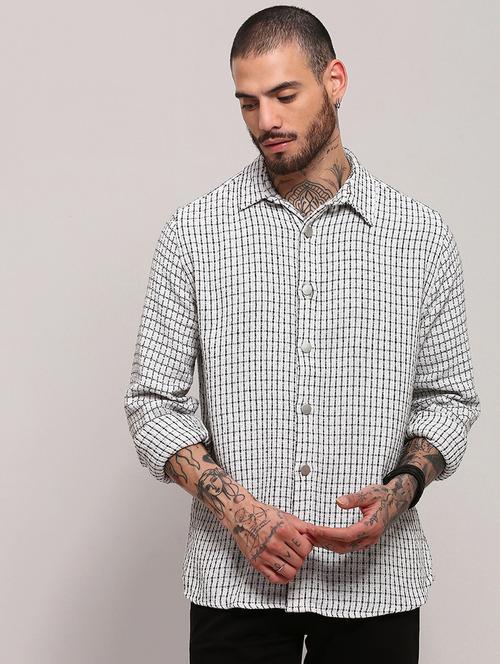 men long sleeves checkered casual shirt - 21682364 -  Standard Image - 0