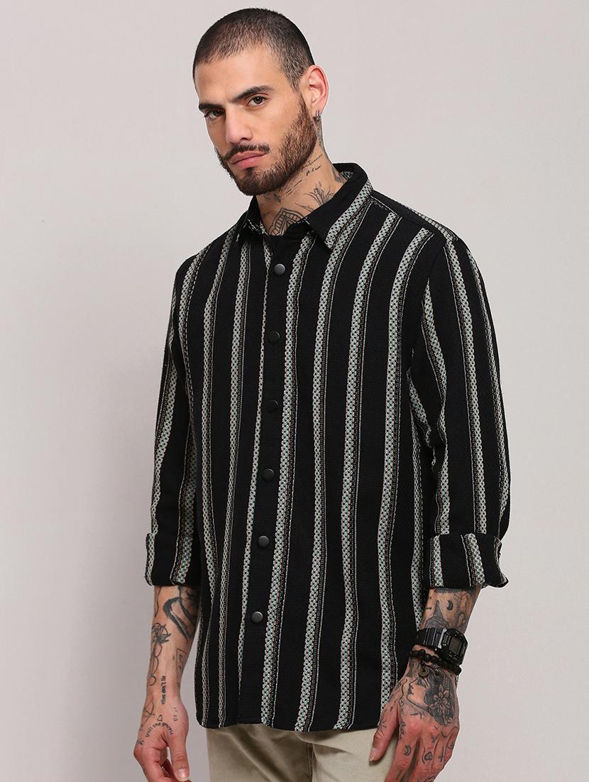 men long sleeves striped casual shirt - 21682366 - Standard Image - 2