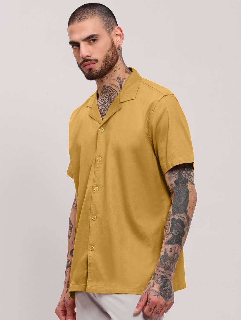 men short sleeves solid casual shirt - 21682383 -  Standard Image - 2