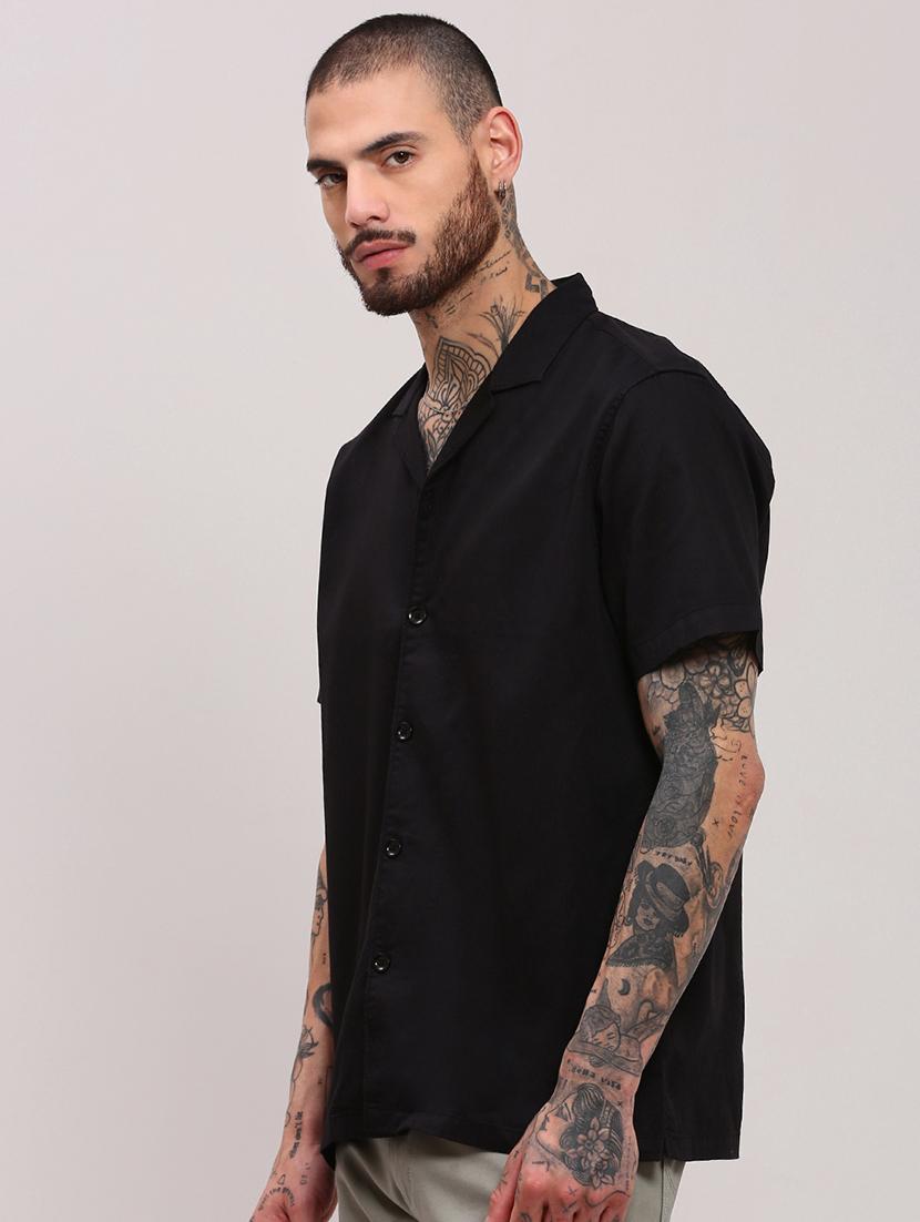men short sleeves solid casual shirt - 21682384 - Standard Image - 2