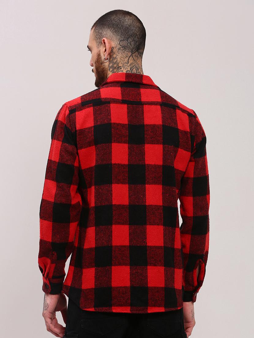 men long sleeves checkered casual shirt - 21682391 - Standard Image - 2