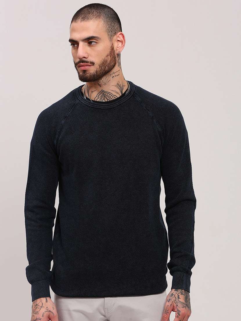 men long sleeves plain pullover