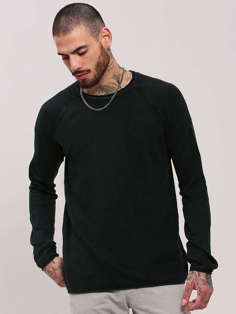 men long sleeves plain pullover