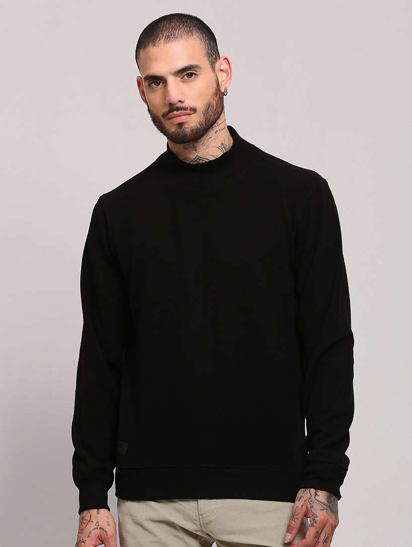 men long sleeves plain pullover