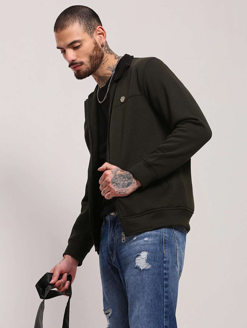 men long sleeves plain sweatshirt - 21682433 - Standard Image - 2