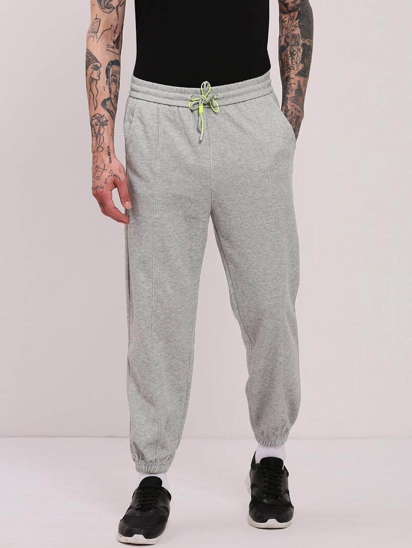men mid rise solid joggers