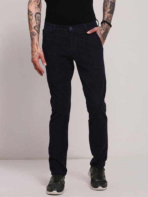 men low rise solid cordurory trouser - 21682446 - Standard Image - 0
