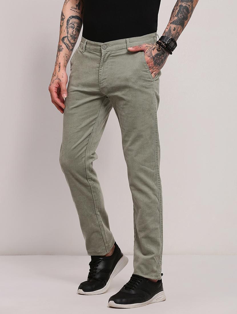 men low rise solid chinos - 21682451 - Standard Image - 2