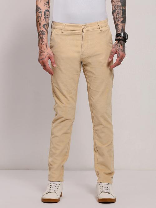 men low rise solid chinos - 21682454 - Standard Image - 0