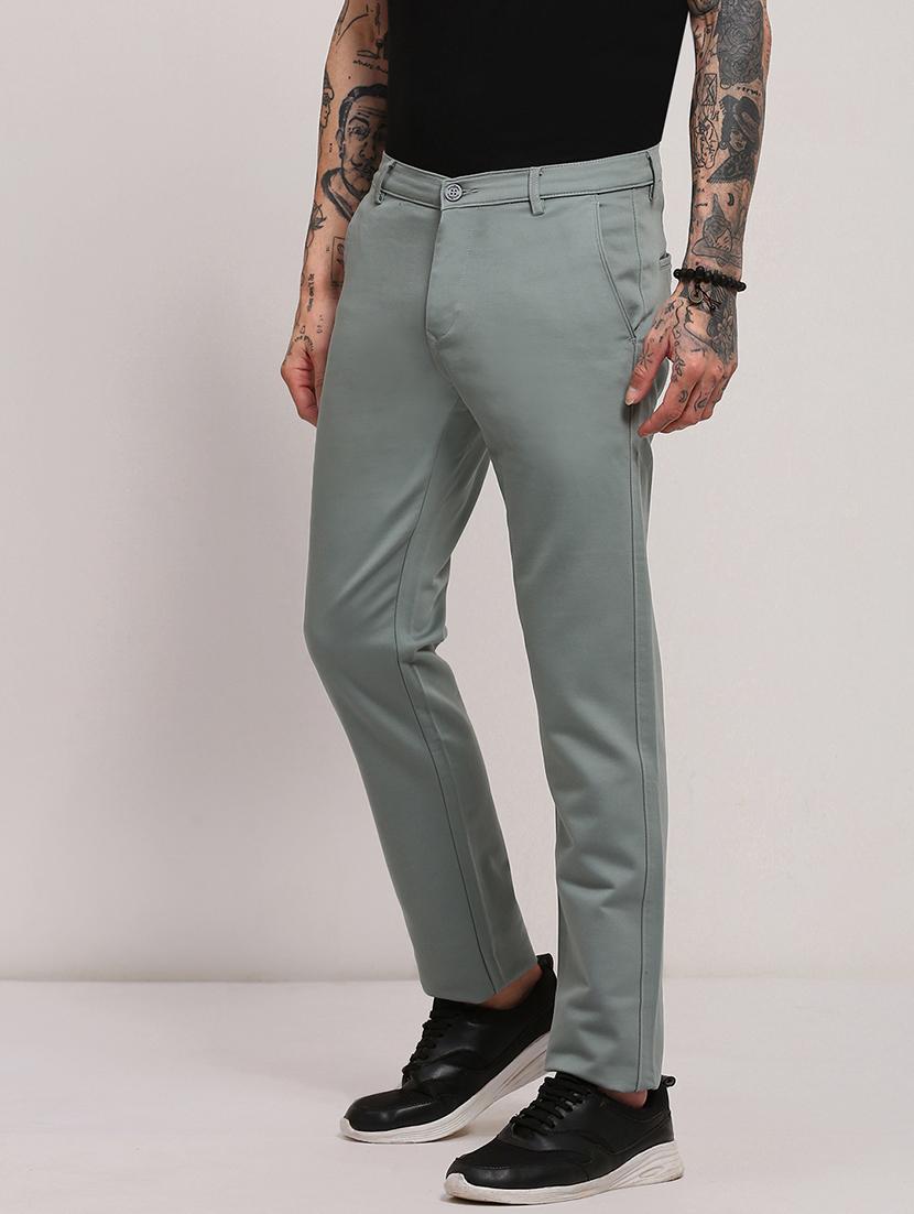 men low rise solid chinos - 21682456 - Standard Image - 2