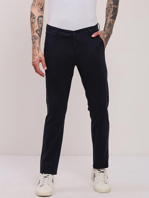 men low rise solid chinos - 21682458 - Standard Image - 0