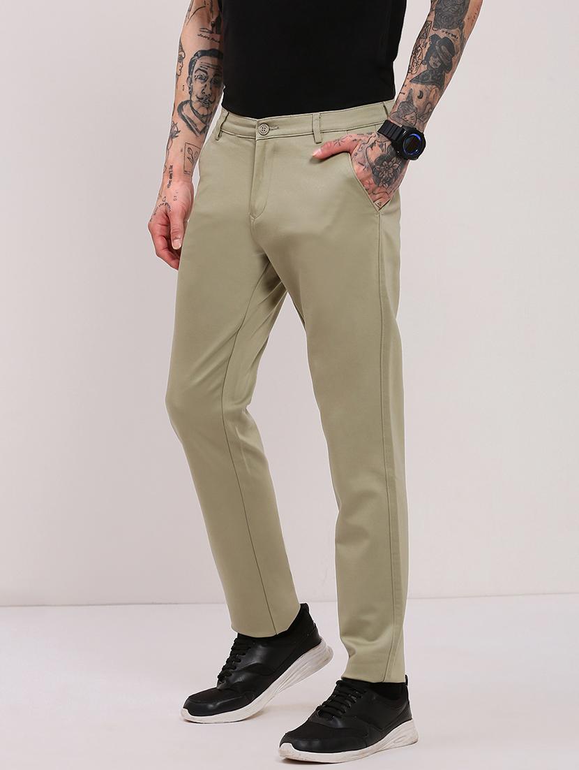 men low rise solid chinos - 21682465 - Standard Image - 2