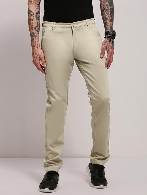 men low rise solid chinos - 21682466 - Standard Image - 0