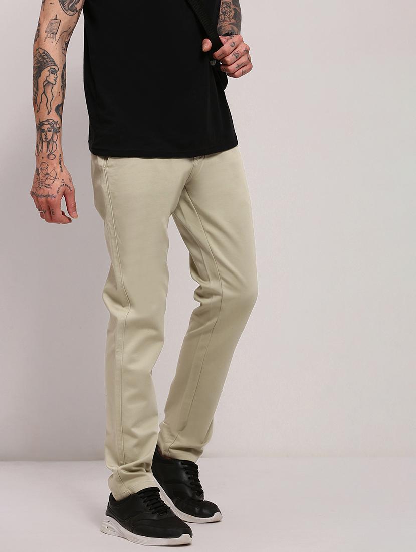 men low rise solid chinos - 21682466 - Standard Image - 2
