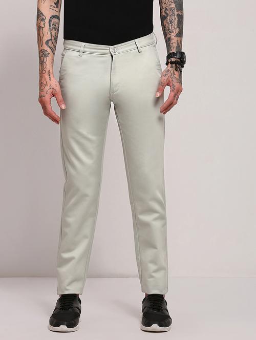 men low rise solid chinos - 21682468 - Standard Image - 0