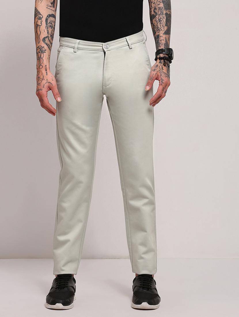 men low rise solid chinos - 21682468 - Zoom Image - 0