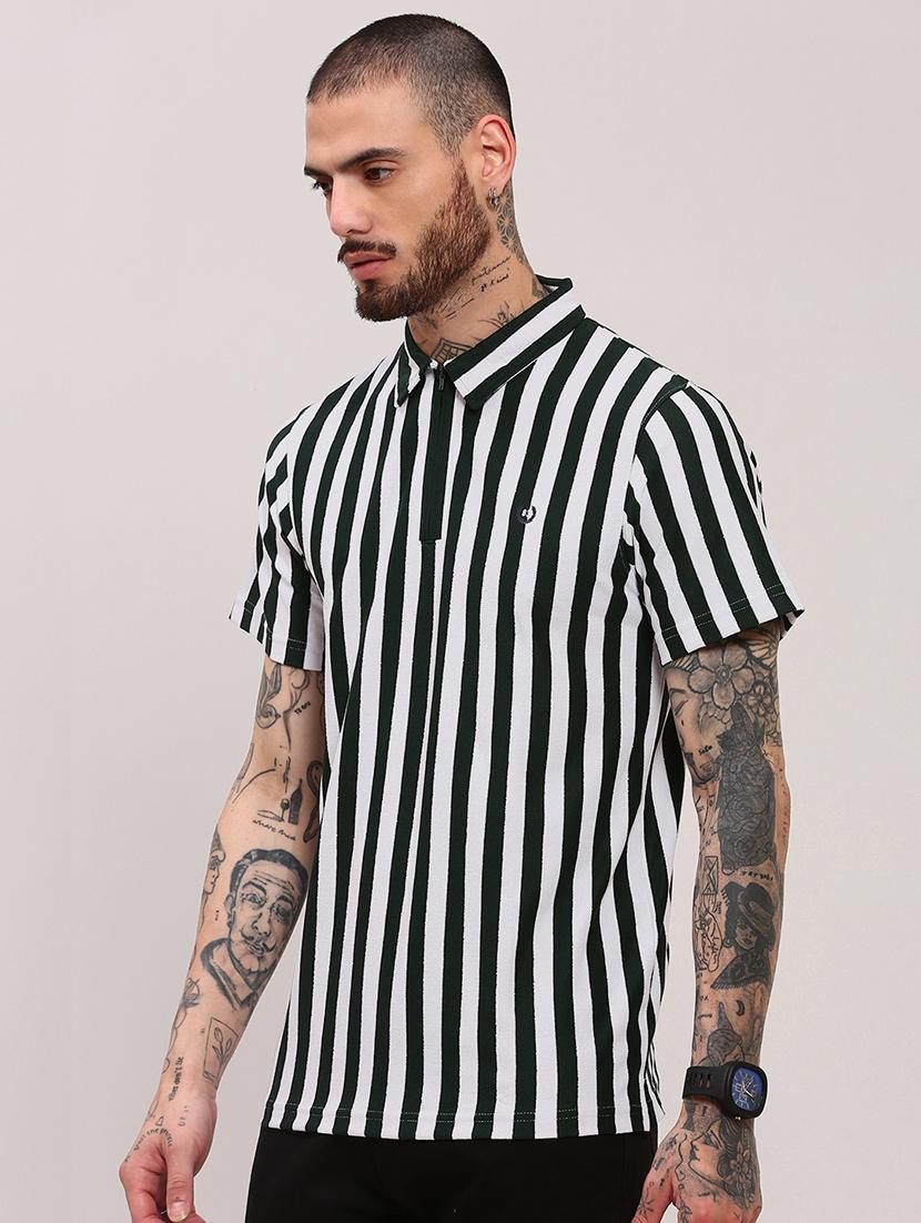 men short sleeves striped polo t-shirt - 21682471 - Standard Image - 2