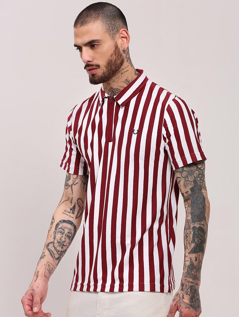men short sleeves striped polo t-shirt - 21682472 - Standard Image - 2