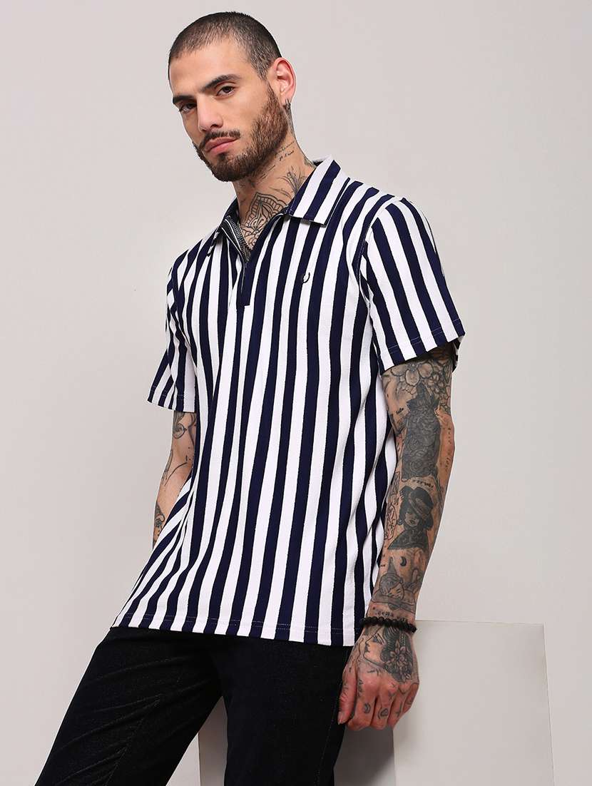 men short sleeves striped polo t-shirt - 21682473 -  Standard Image - 2