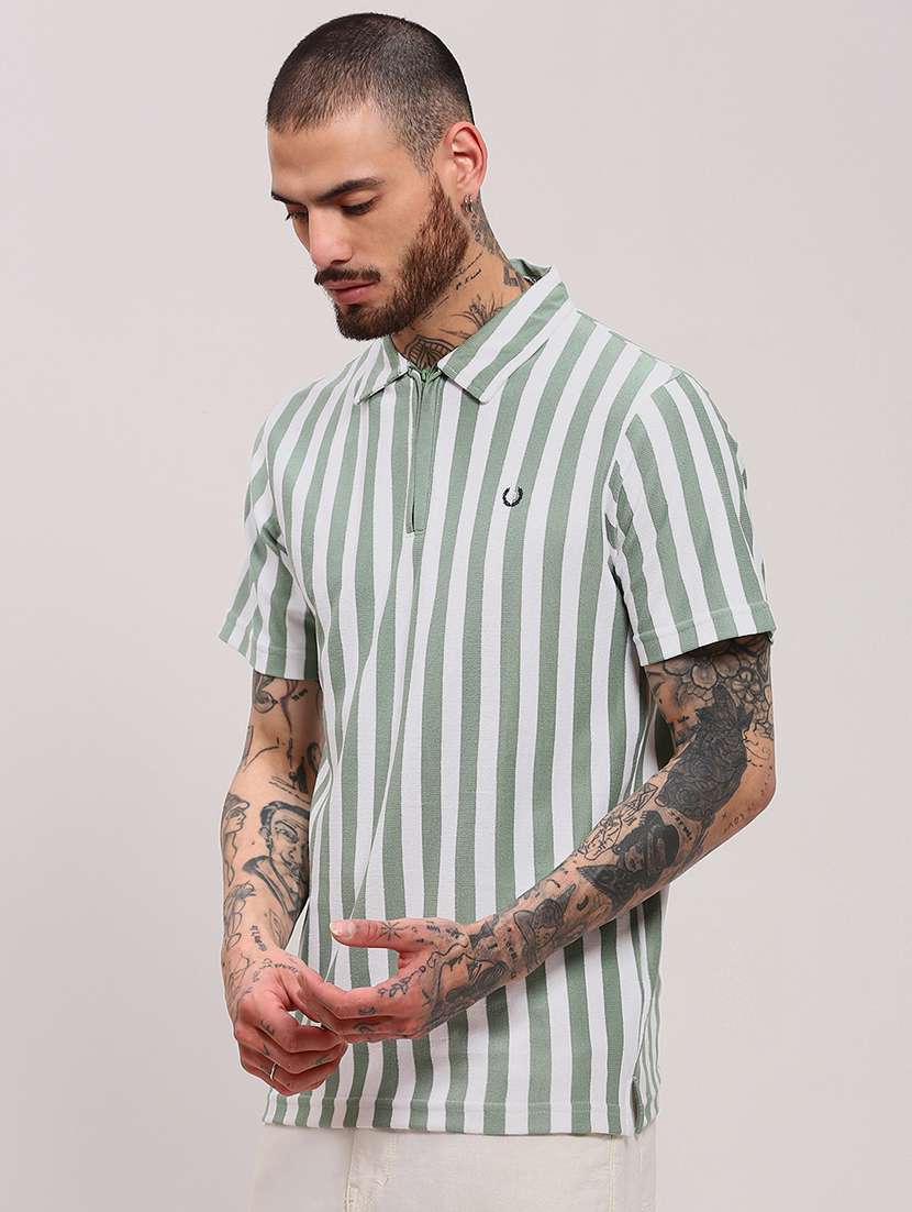 men short sleeves striped polo t-shirt - 21682476 -  Standard Image - 2
