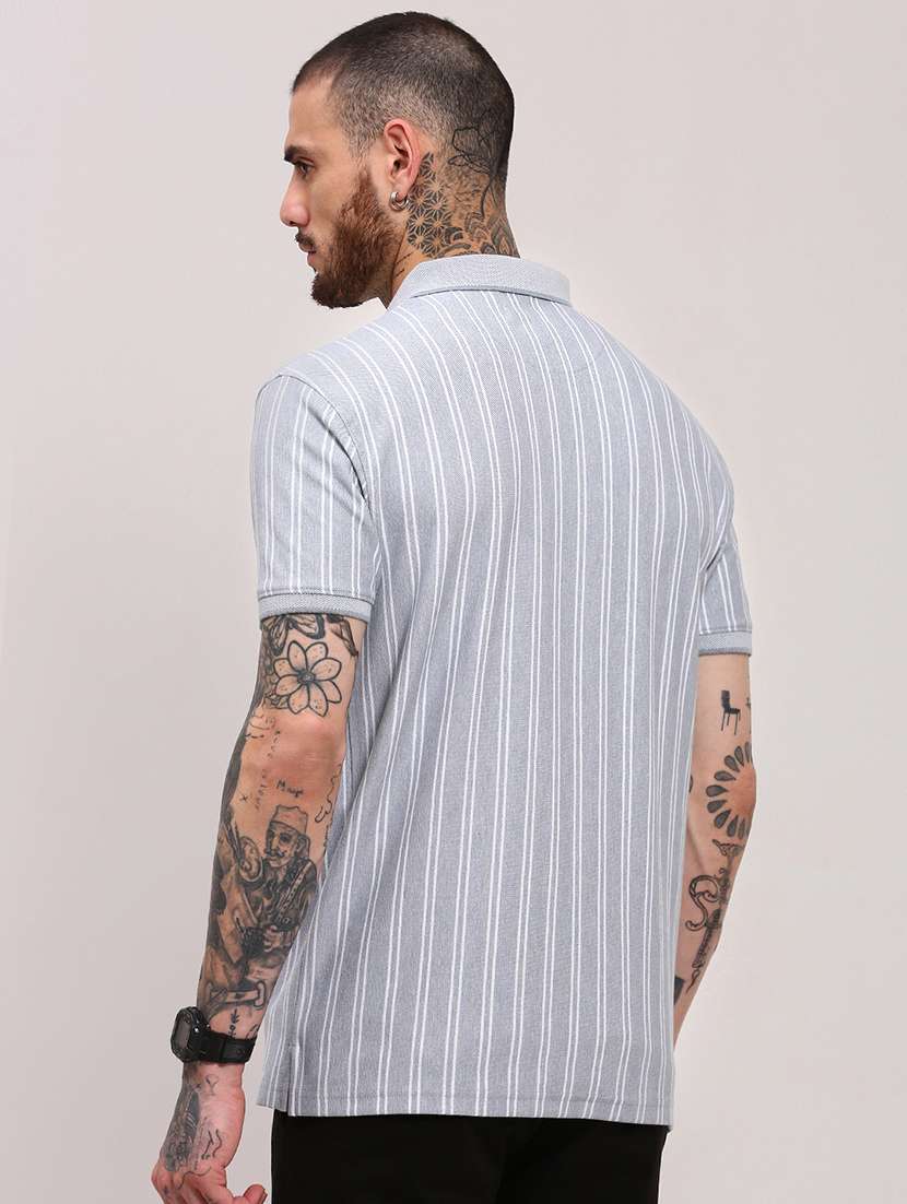 men short sleeves striped polo t-shirt - 21682479 -  Standard Image - 2