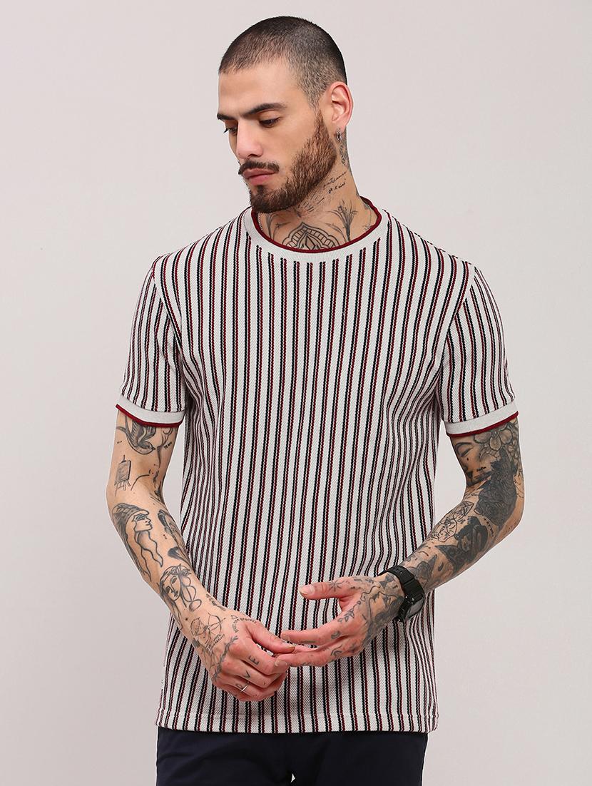 men short sleeves striped t-shirt - 21682484 - Zoom Image - 0