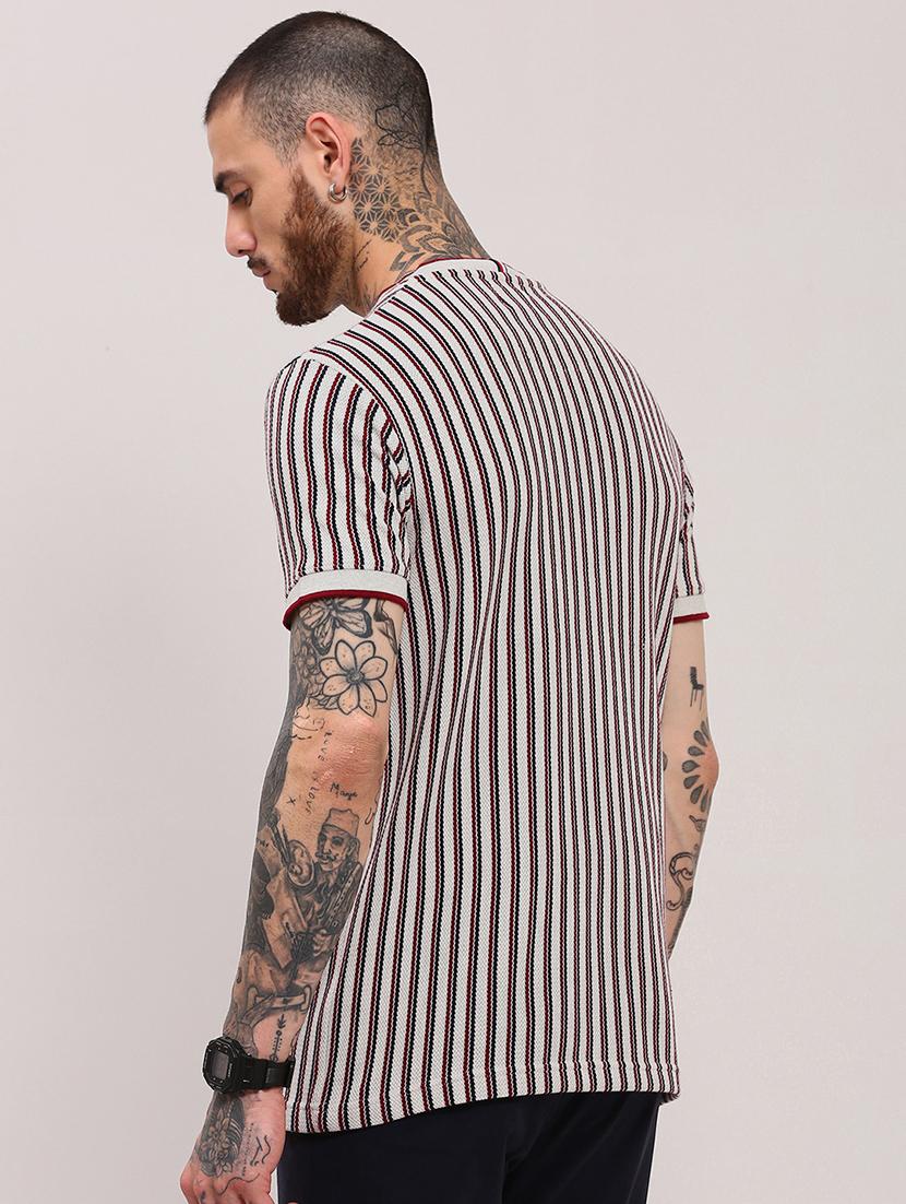 men short sleeves striped t-shirt - 21682484 - Standard Image - 2