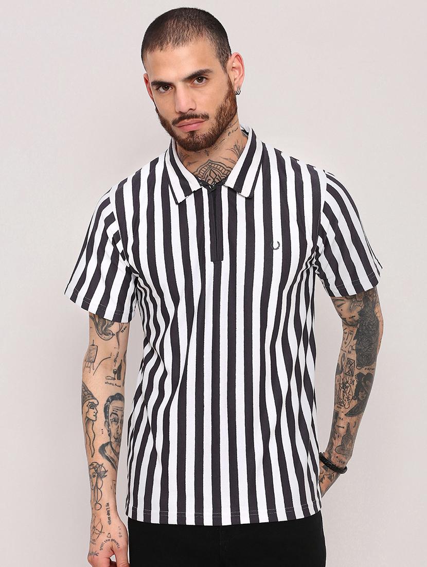 men short sleeves striped polo t-shirt - 21682490 - Zoom Image - 0