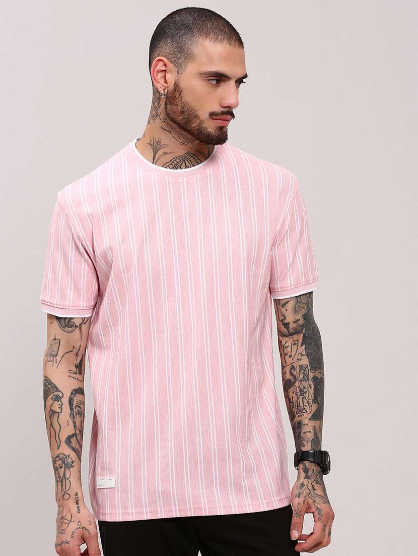 men short sleeves striped t-shirt