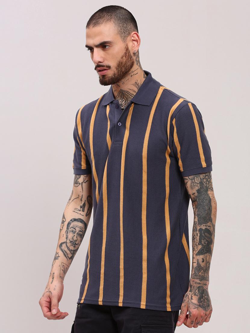 men short sleeves striped polo t-shirt - 21682498 - Standard Image - 2
