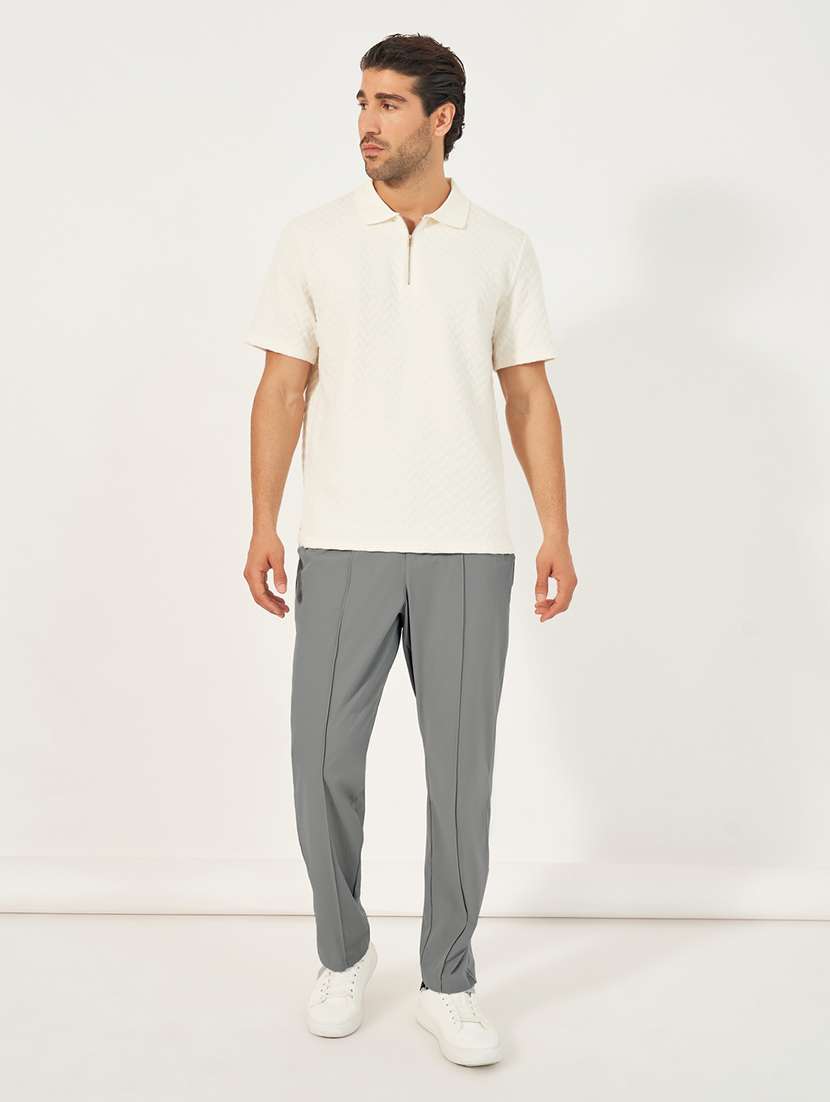 men mid rise solid casual trouser - 21682534 -  Standard Image - 2