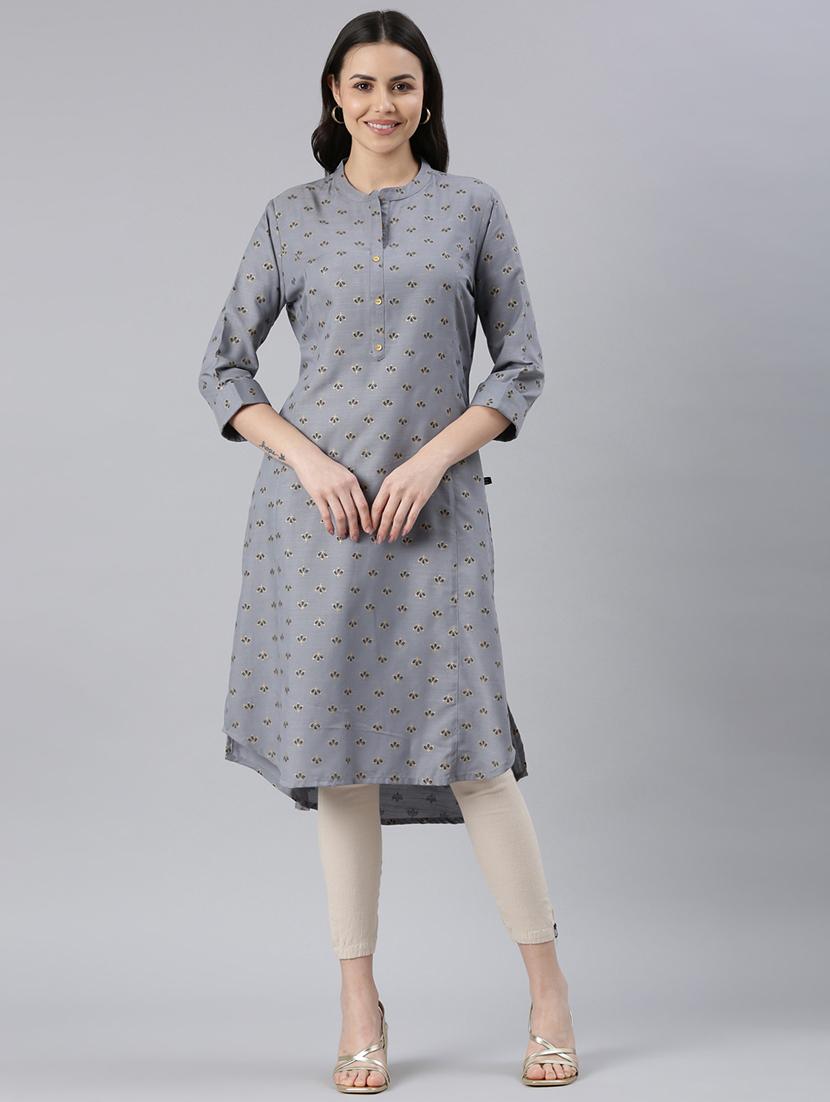 multi colored cotton silk straight kurta - 21682673 - Zoom Image - 0