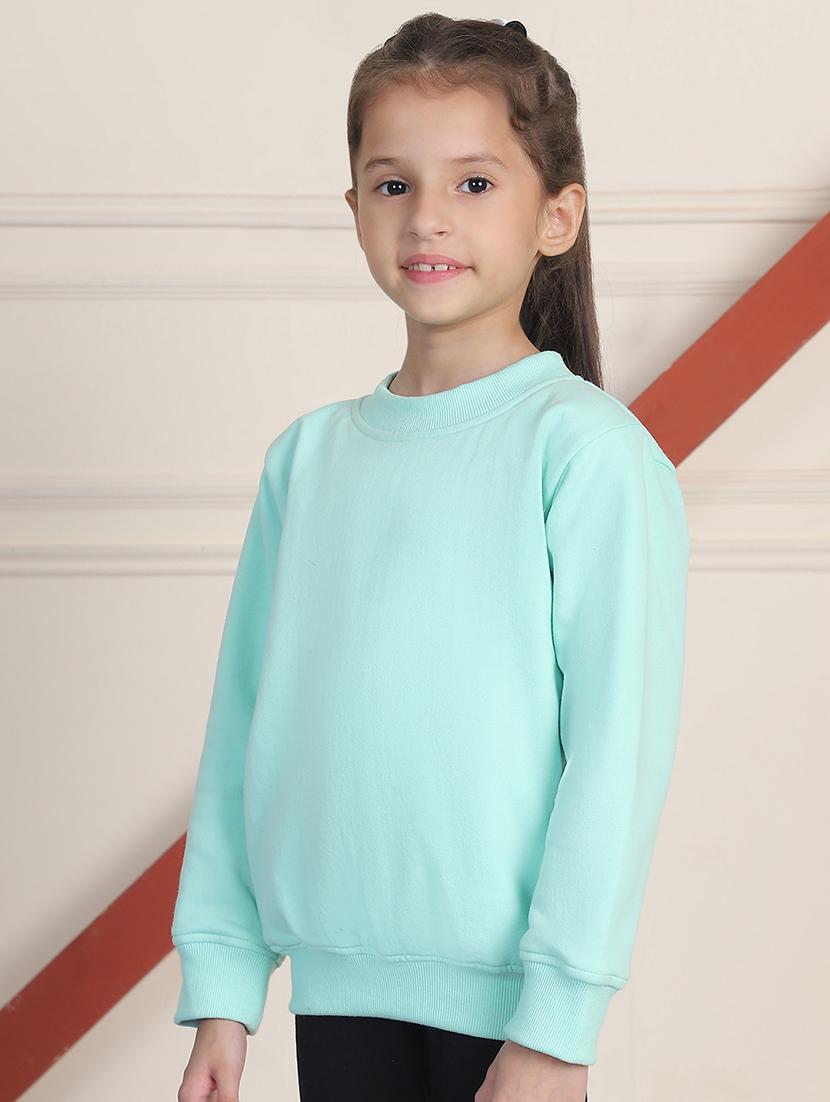 girls solid fleece long sleeve sweatshirt - 21682875 - Standard Image - 2