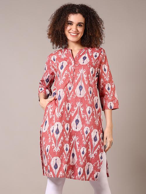 women printed three quarter sleeve kurta - 21682916 -  Standard Image - 0