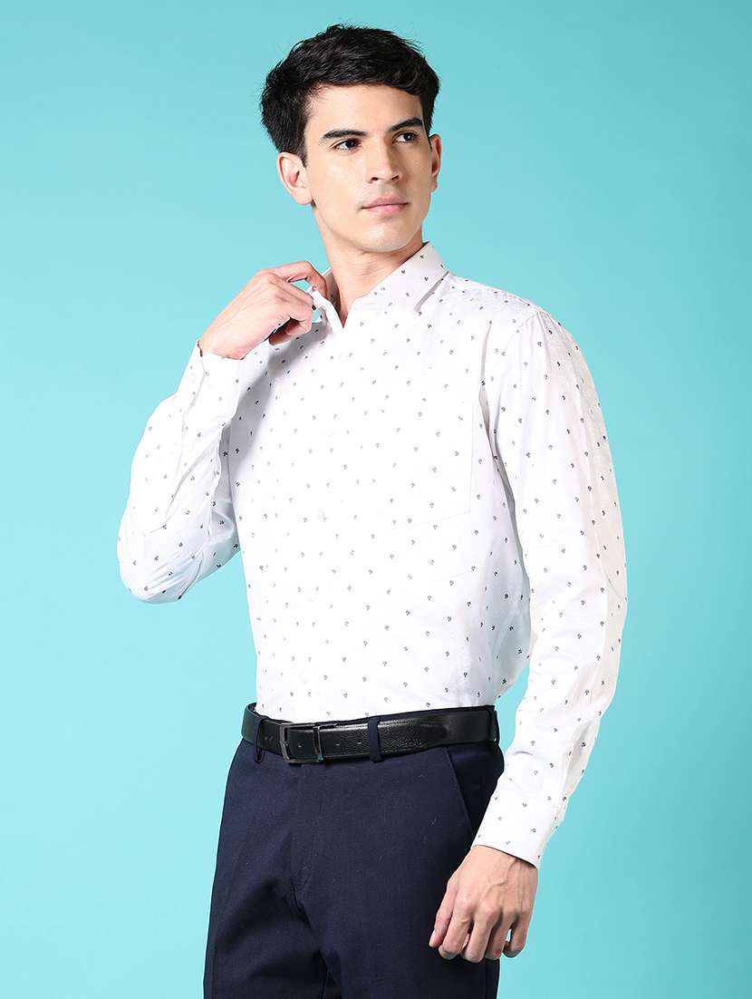 men printed long sleeve formal shirt - 21682989 - Standard Image - 2