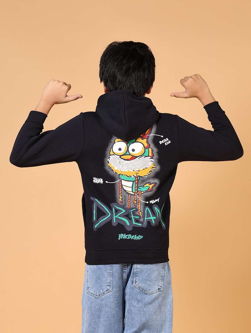boys printed long sleeves hooded sweatshirt