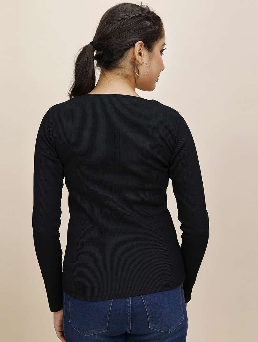 women solid long sleeves regular top - 21683259 -  Standard Image - 2