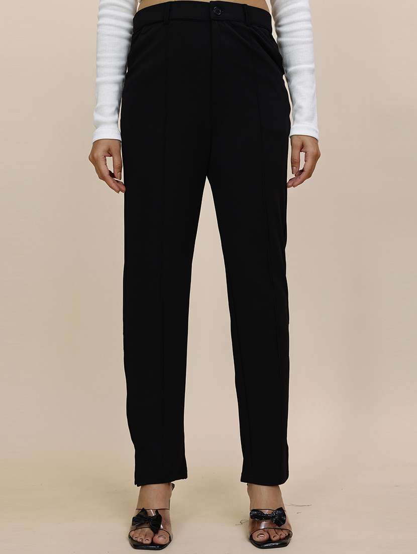 women solid mid rise cigarette pants  - 21683277 -  Standard Image - 2