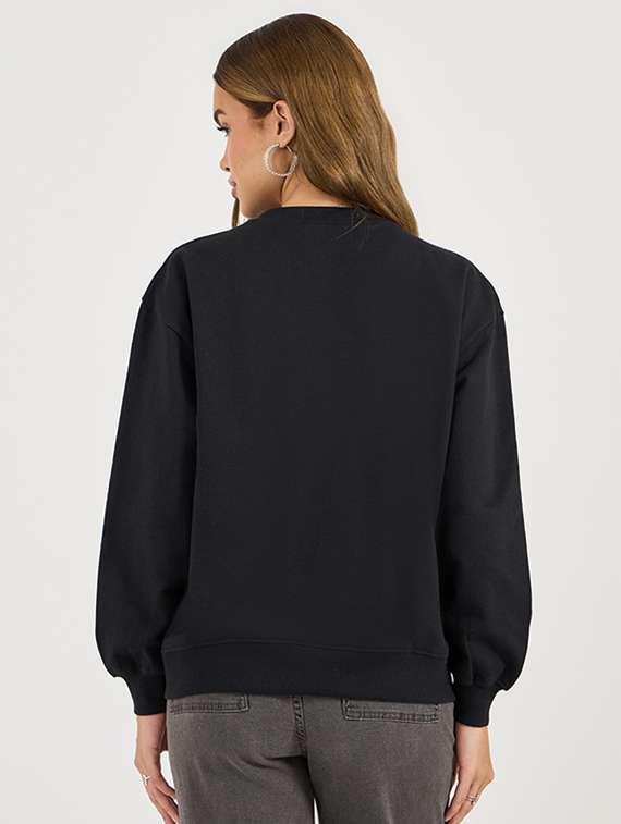 women long sleeves front print sweatshirt - 21683325 -  Standard Image - 2