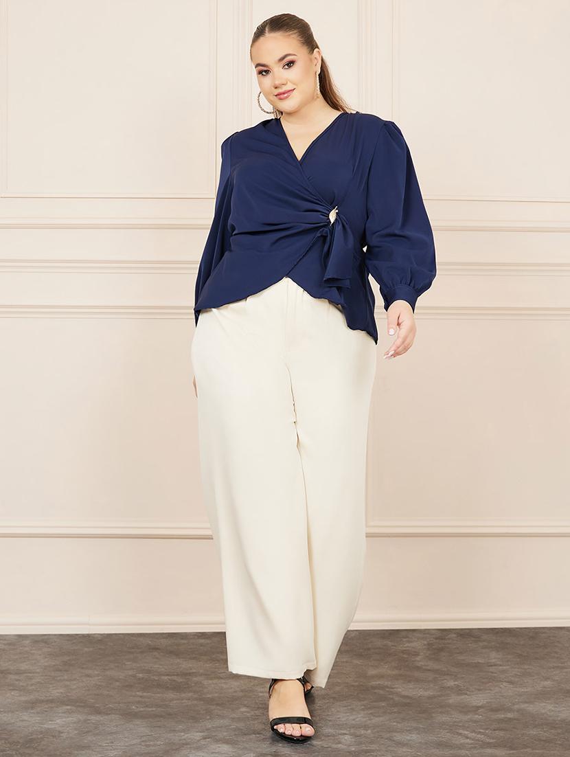 navy blue polyester regular top - 21683332 - Standard Image - 2