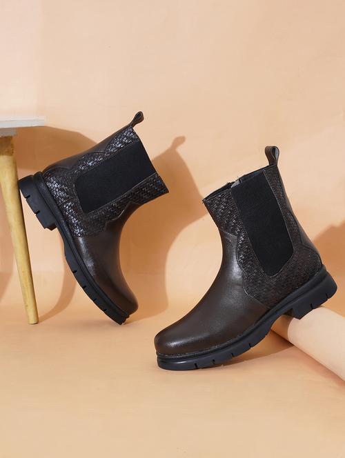 women brown ankle length boot - 21683584 -  Standard Image - 0