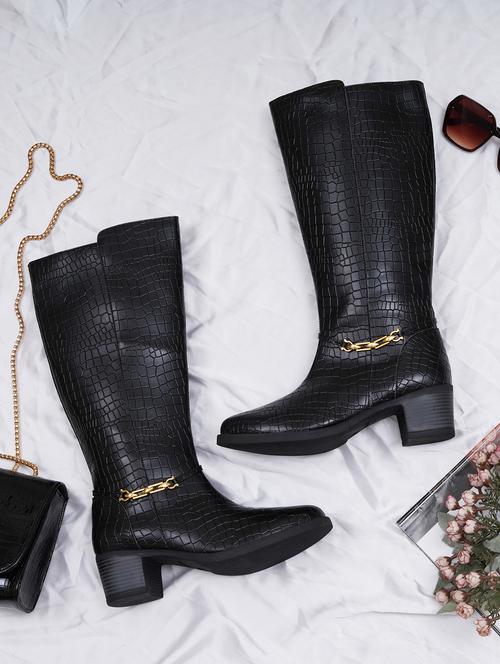 women black calf length boot - 21683592 - Standard Image - 0