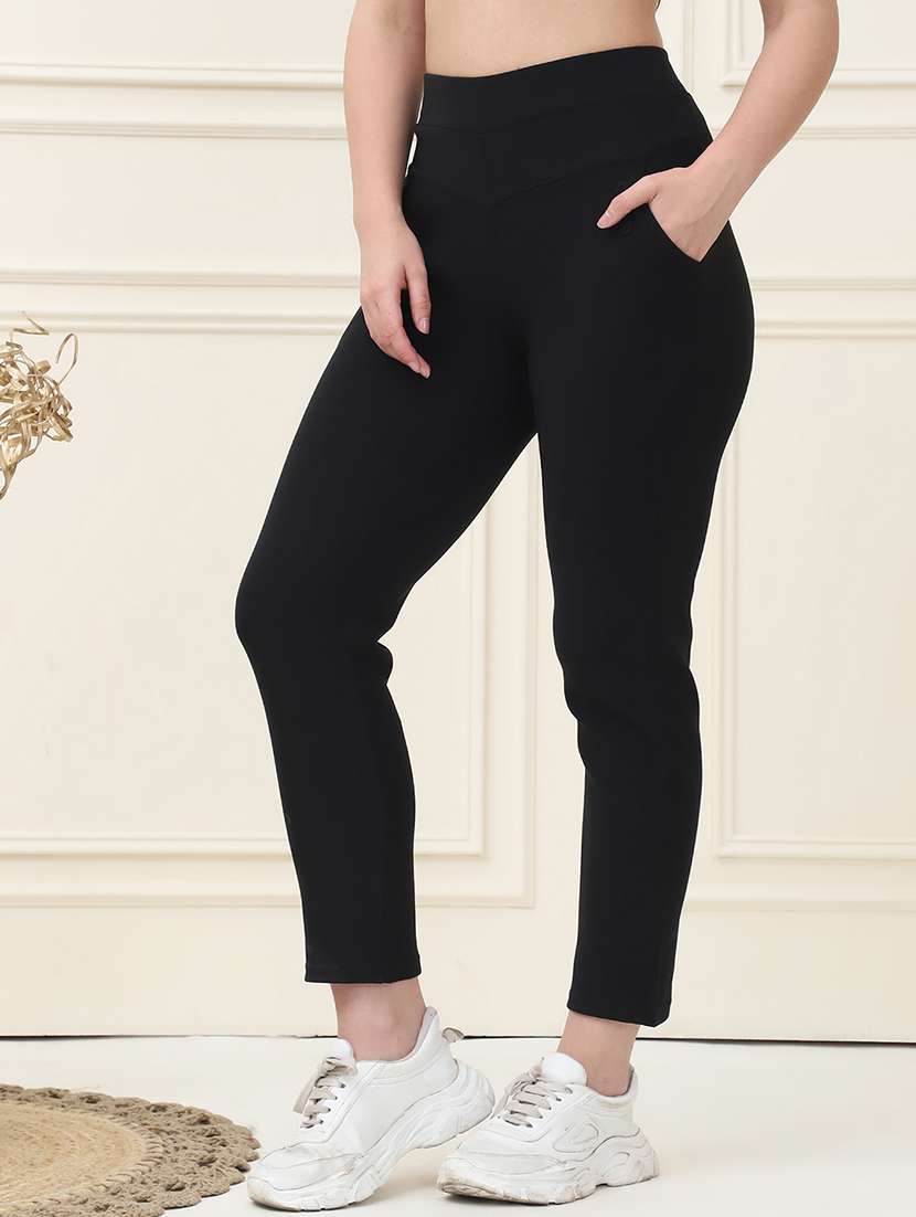 women solid high rise jegging - 21683641 - Standard Image - 2